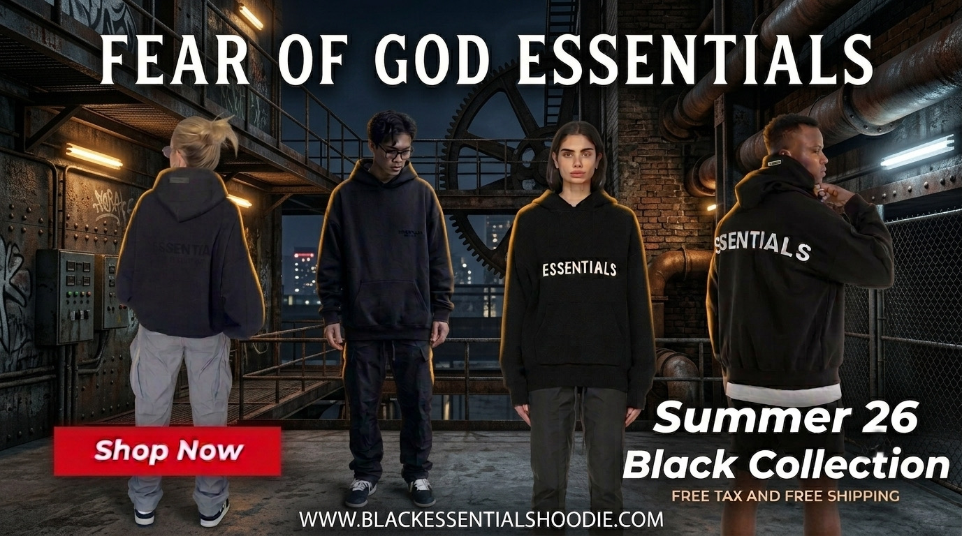 Fear of God Black Essentials Hoodie Summer 26 Collection